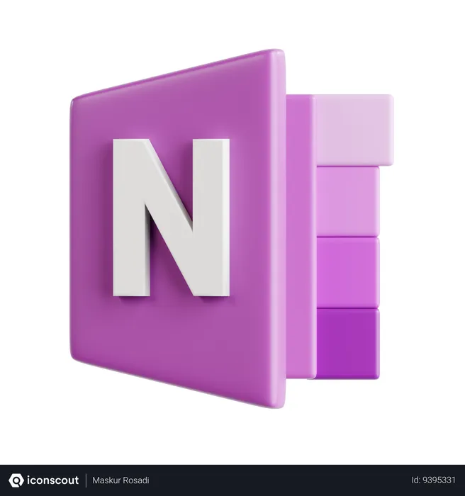 Free Microsoft OneNote  3D Icon