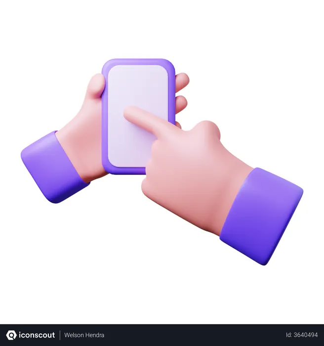 Free Mobile In Hand  3D Illustration