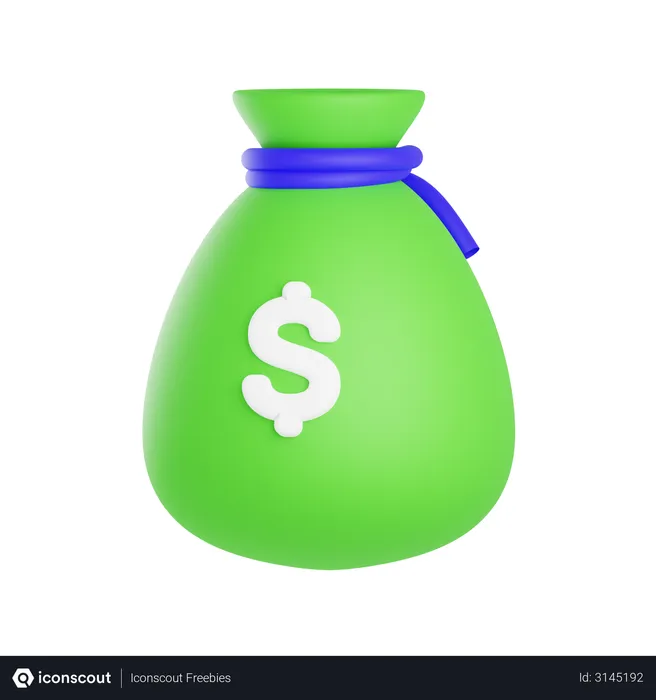 Free Money Bag  3D Illustration