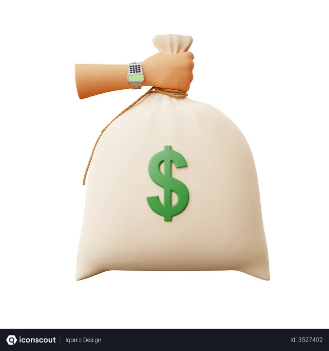 Free Money Sack  3D Icon