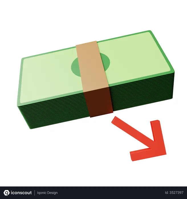 Free Money With Arrow  3D Illustration
