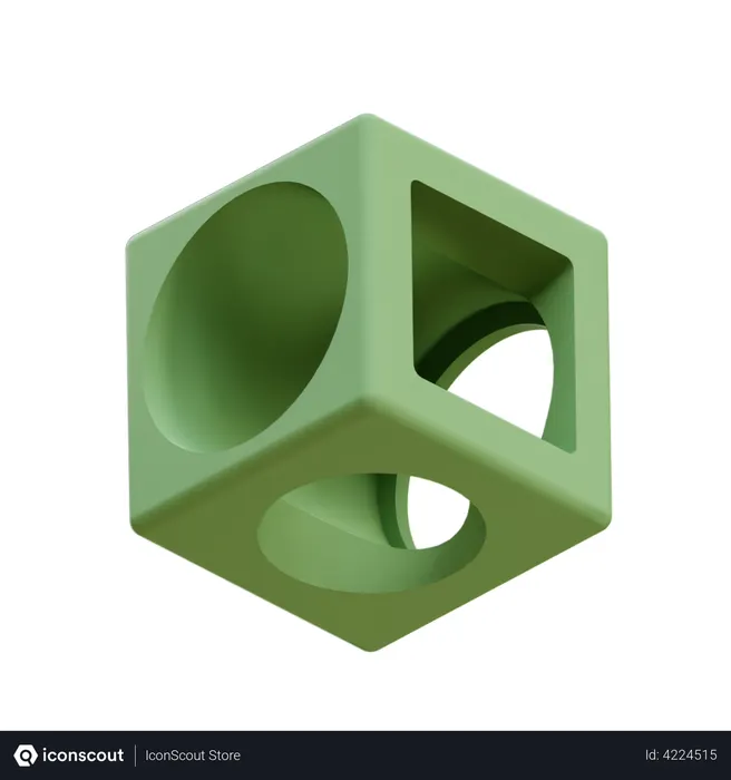 Free Multi Shape Boolean Cube  3D Icon