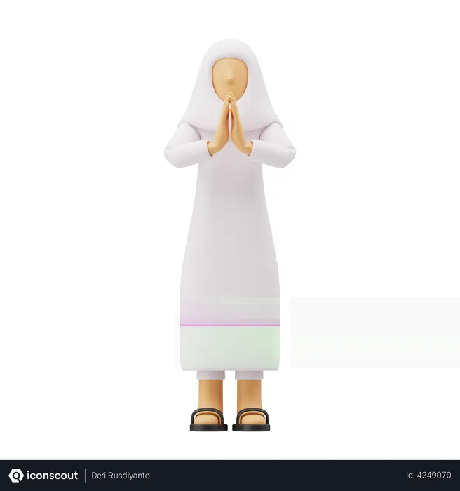 Free Muslim women apologize  3D Illustration