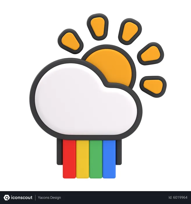 Free Regenbogen nach Regen  3D Icon