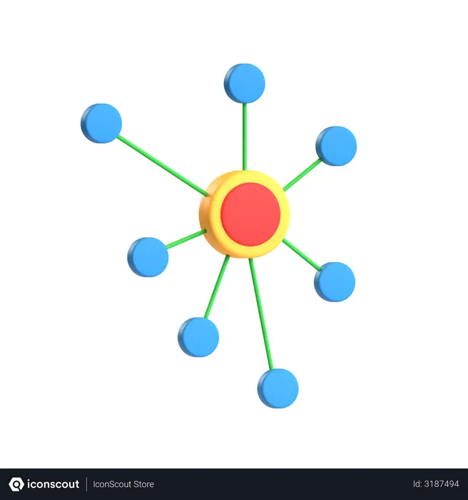 Free Network Chart  3D Icon