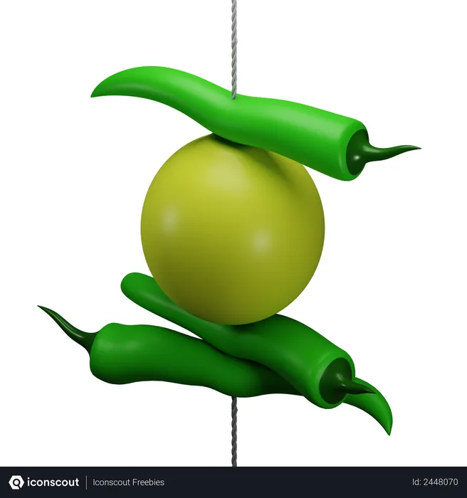 Free Nimbu Mirchi  3D Illustration