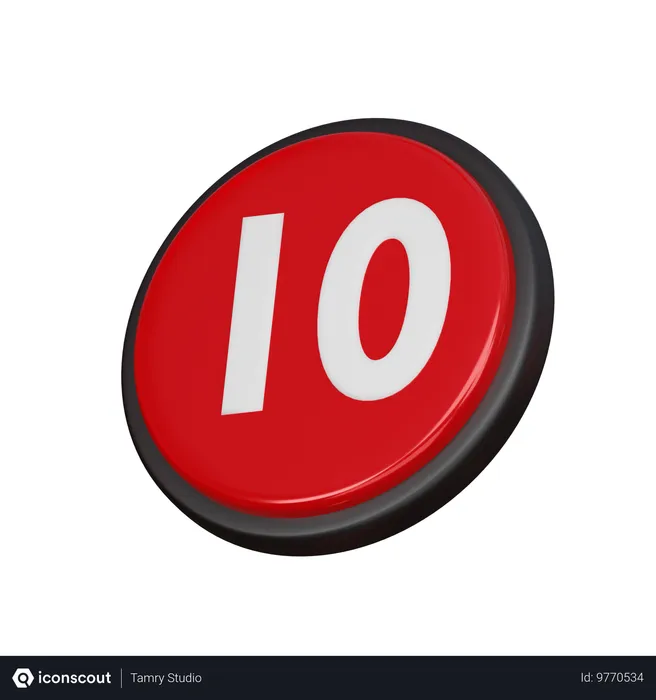 Free 번호 10  3D Icon