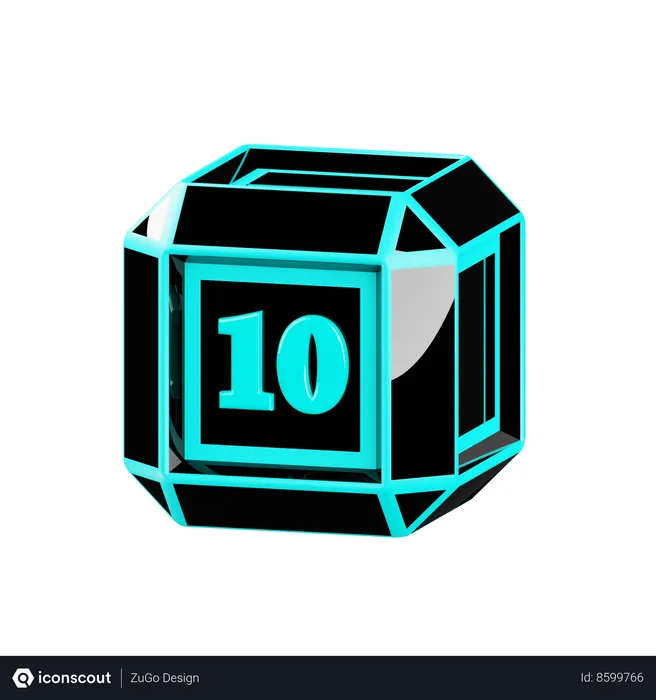 Free Number 10  3D Icon