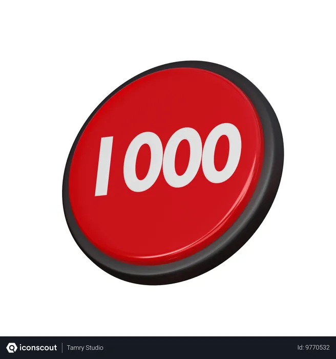 Free Number 1000  3D Icon