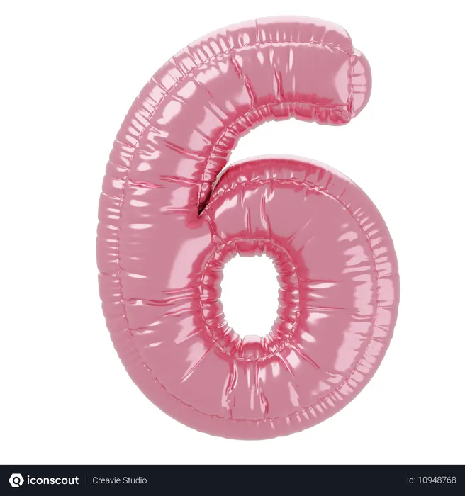 Free Number 6  3D Icon