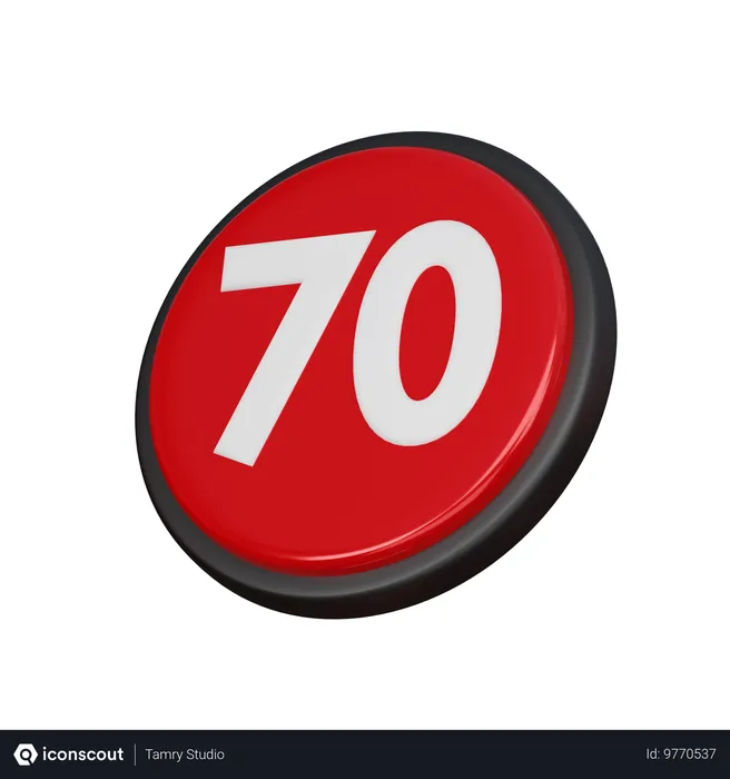 Free Number 70  3D Icon