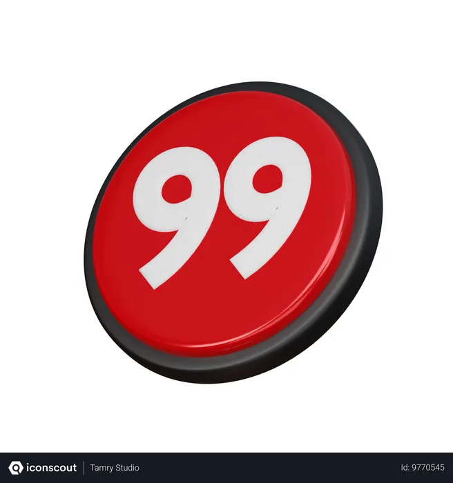 Free Number 99  3D Icon