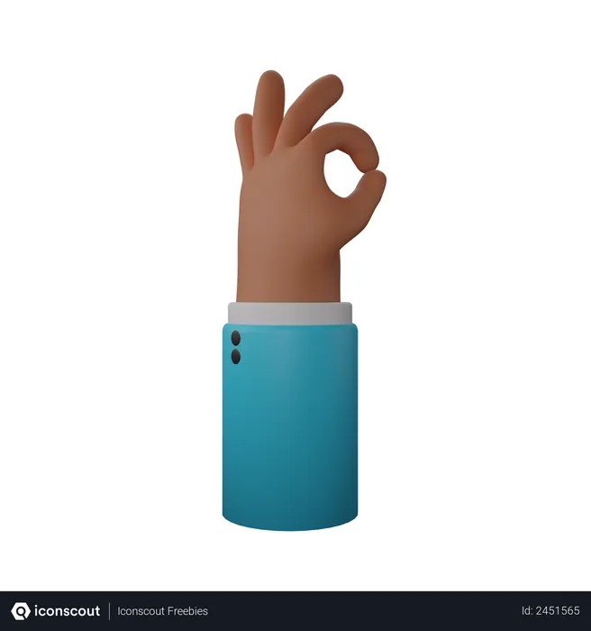 Free Okay hand gesture  3D Illustration