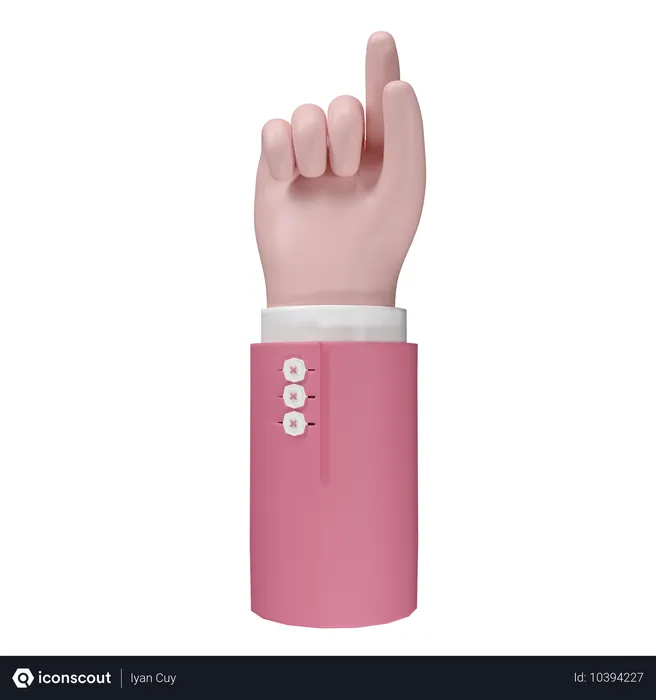 Free One Finger Hand Gesture Emoji 3D Icon