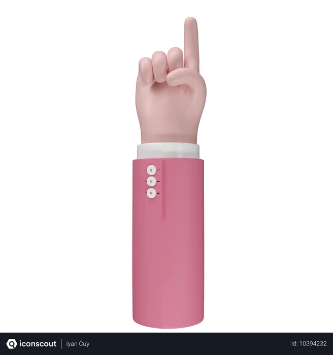 Free One Finger Hand Gesture Emoji 3D Icon