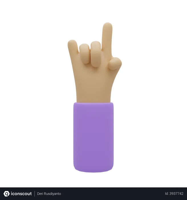 Free One Finger Hand Gesture  3D Illustration