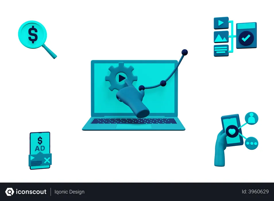 Free Online earning tools  3D Illustration