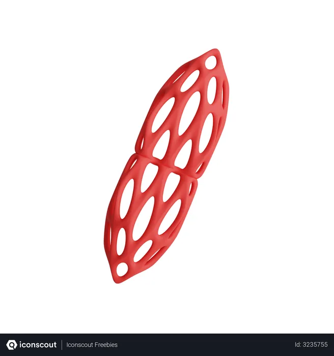 Free Organic wireframe elongated gem  3D Illustration