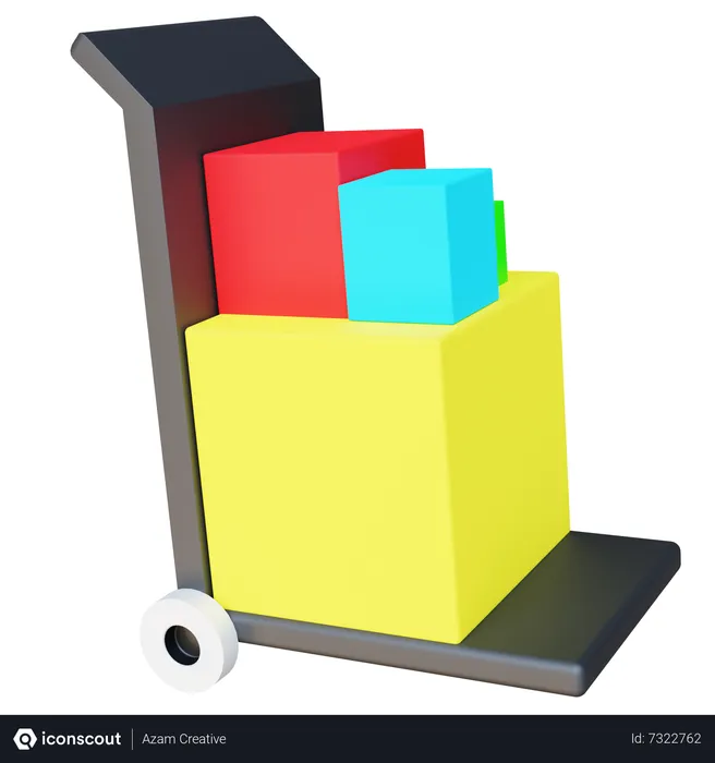 Free Package Trolley  3D Icon