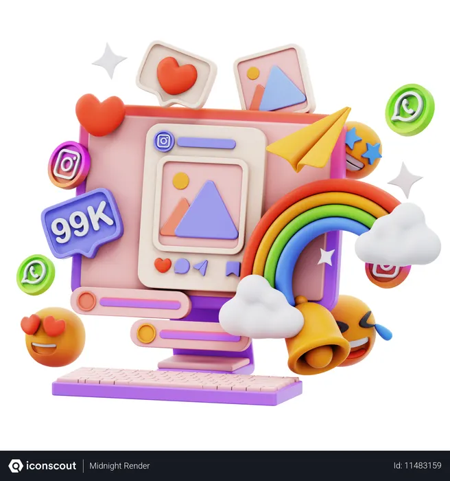Free Page de fans sur les réseaux sociaux  3D Icon