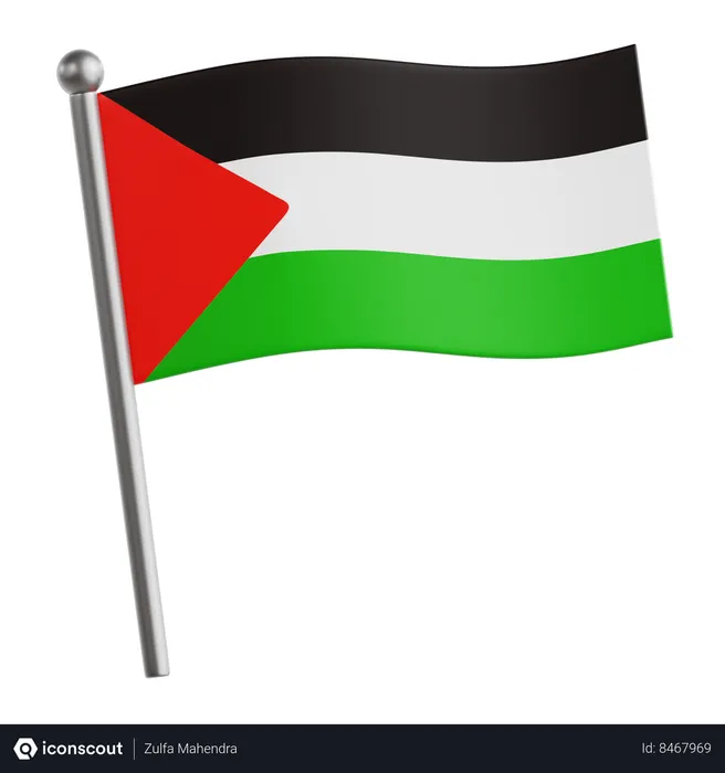 Free Palestinian Flag  3D Icon