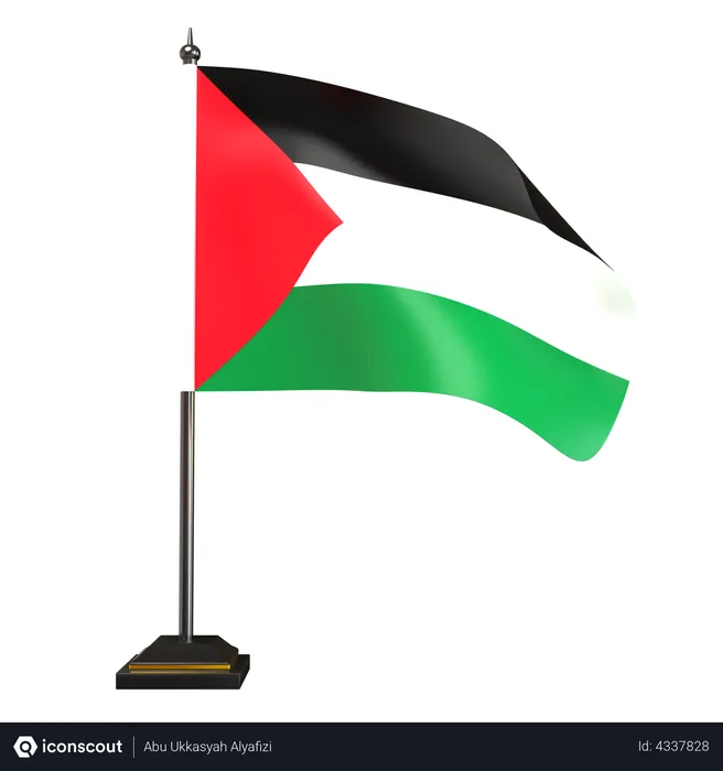 Free Palestinian Flag Flag 3D Illustration