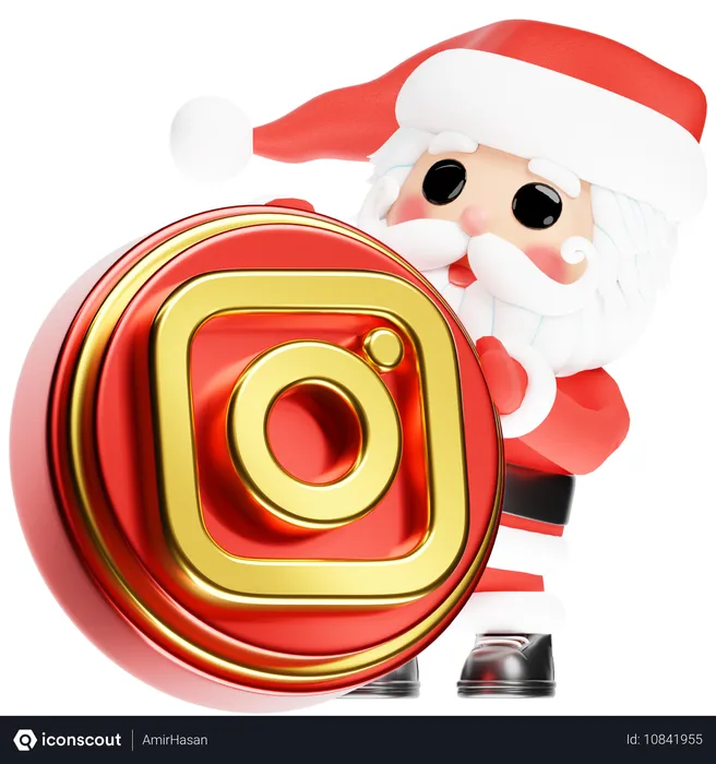 Free Papai Noel Calus com Instagram de Natal Logo 3D Icon