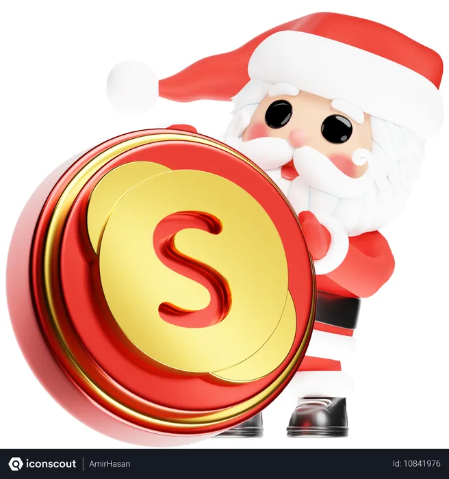 Free Santa Calus com Skype de Natal Logo 3D Icon