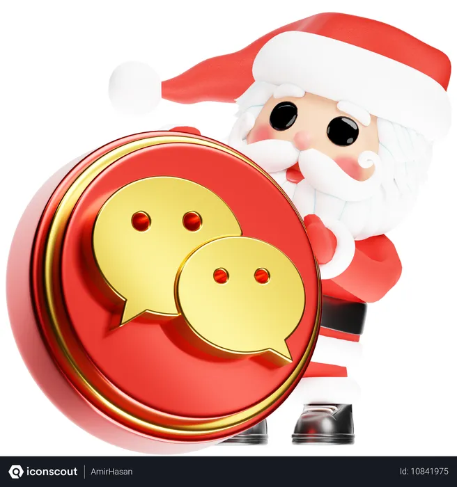 Free Papai Noel Calus com Wechat de Natal Logo 3D Icon