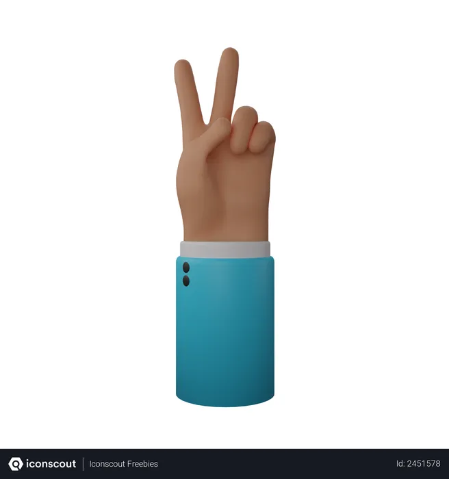 Free Peace hand sign  3D Illustration