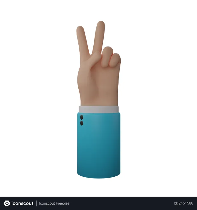 Free Peace hand sign  3D Illustration