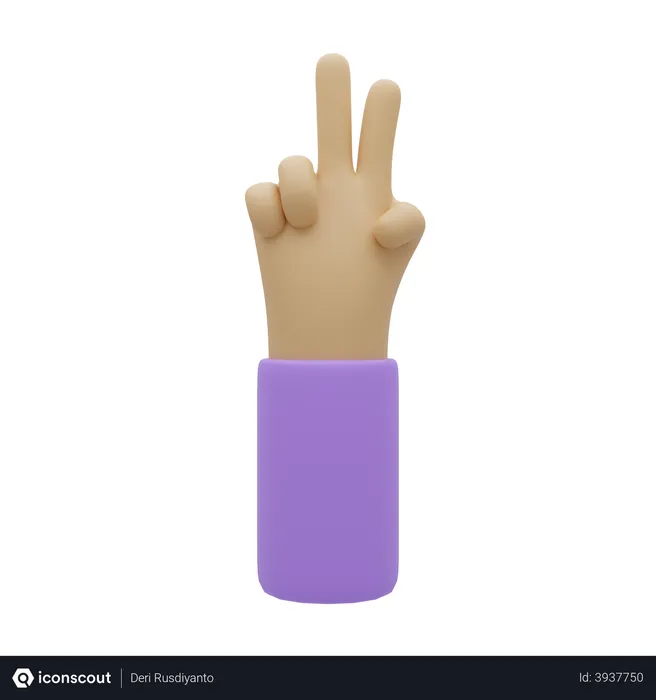 Free Peace Sign Hand Gesture  3D Illustration