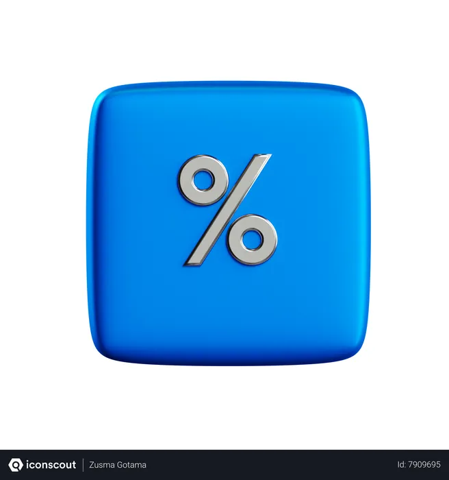 Free Percentage Button Emoji 3D Icon