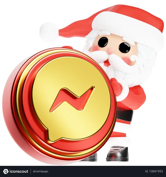 Free Père Noël avec Facebook Messenger de Noël Logo 3D Icon