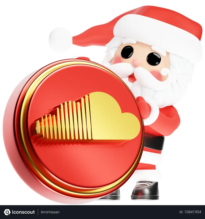 Free Santa Calus avec le Soundcloud de Noël Logo 3D Icon