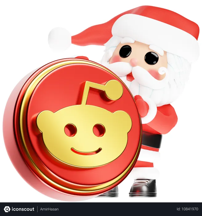 Free Père Noël Calus avec Reddit de Noël Logo 3D Icon