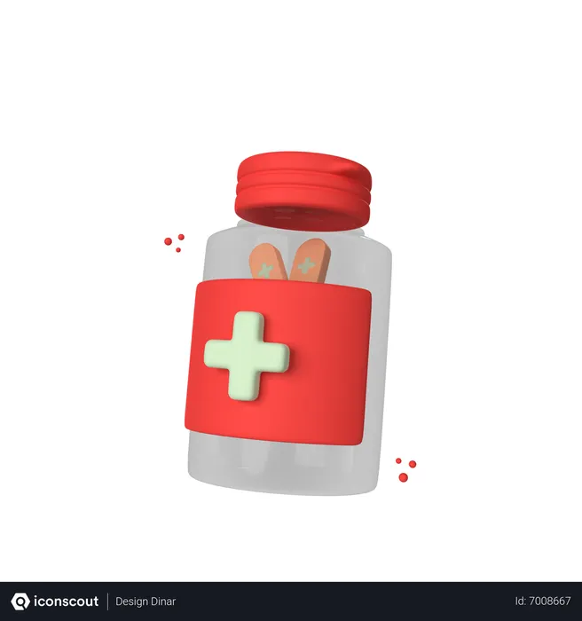 Free Pills Bottle  3D Icon