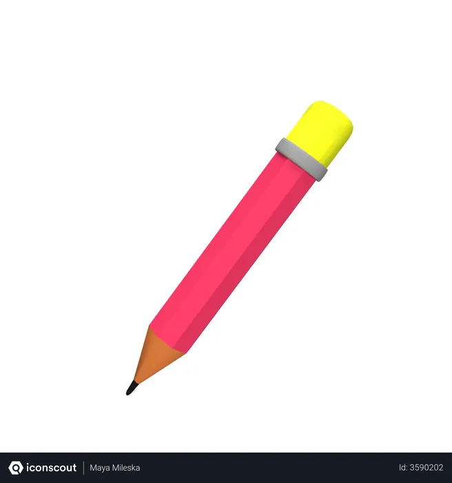 Free Pink Pencil  3D Illustration