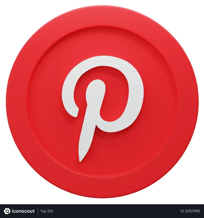 Free Pinterest Logo 3D Icon download in PNG, OBJ or Blend format