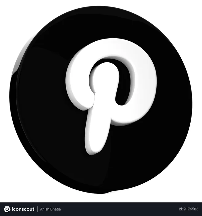 Free Pinterest Logo 3D Icon download in PNG, OBJ or Blend format
