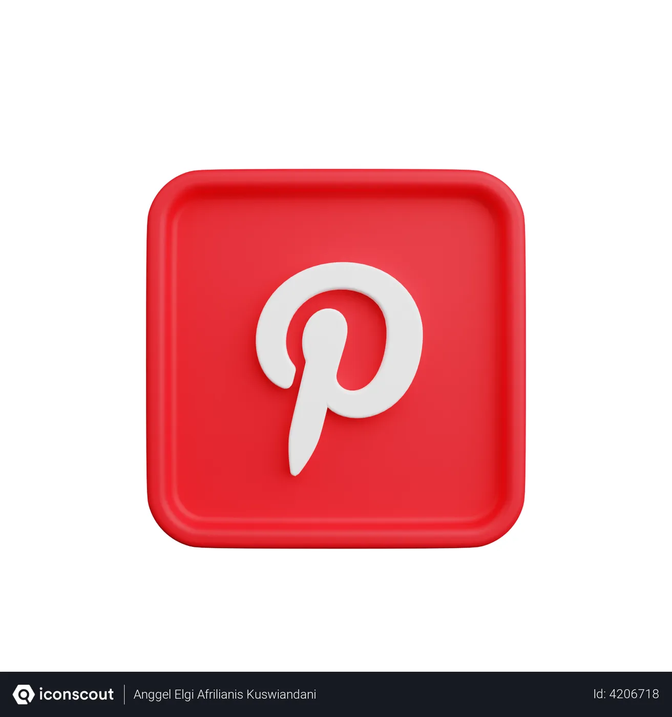 Free Pinterest 3D Logo - Free Download Logos 3D Logos | IconScout