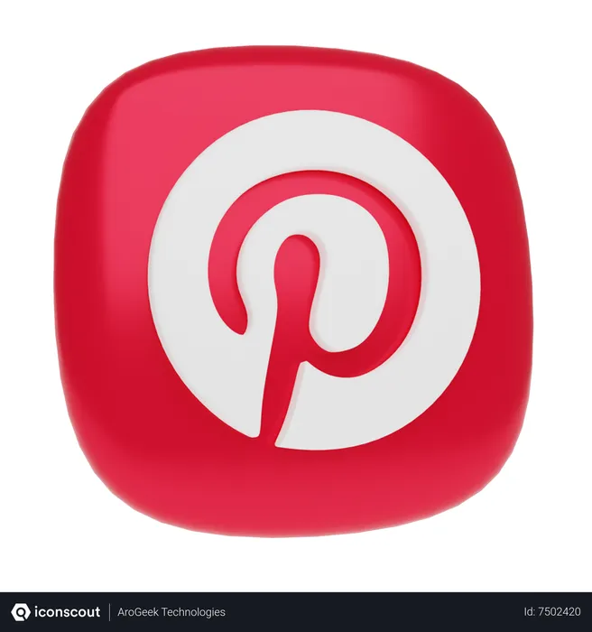 Free Pintrest Logo 3D Icon