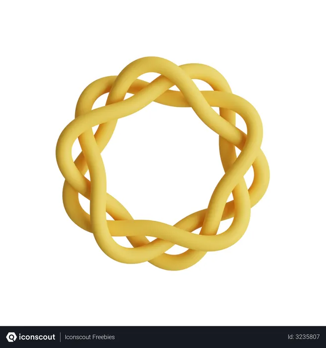 Free Poly-twist knots  3D Illustration