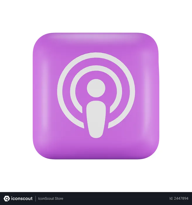 Free Podcasts sur la pomme Logo 3D Icon