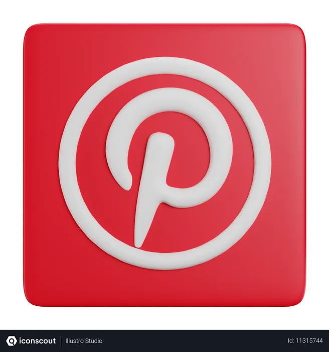 Free Printrest  3D Icon