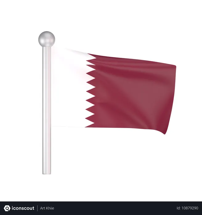 Free Qatar Flag  3D Icon