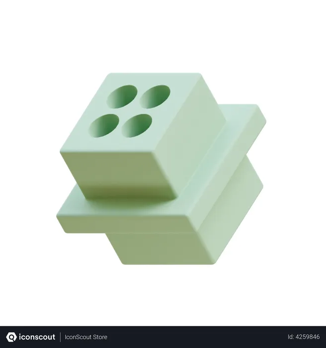 Free Quad Hole Cuboid  3D Icon