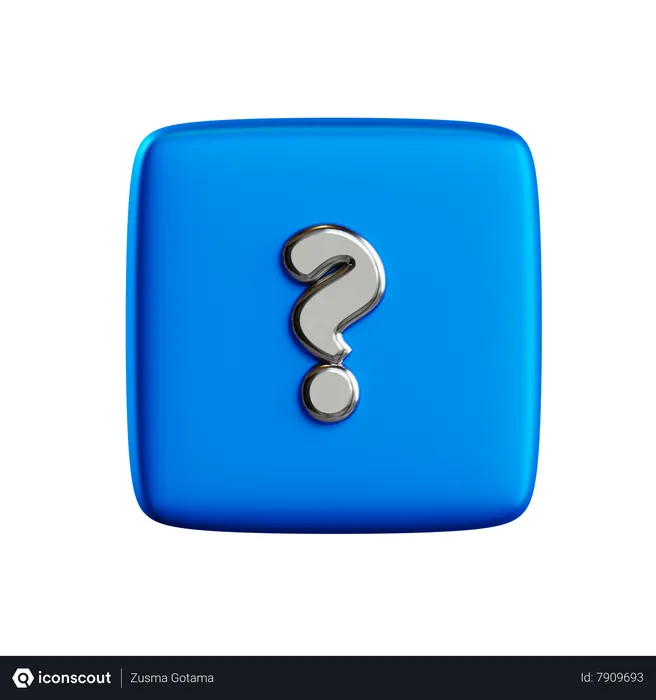 Free Question Mark Button Emoji 3D Icon