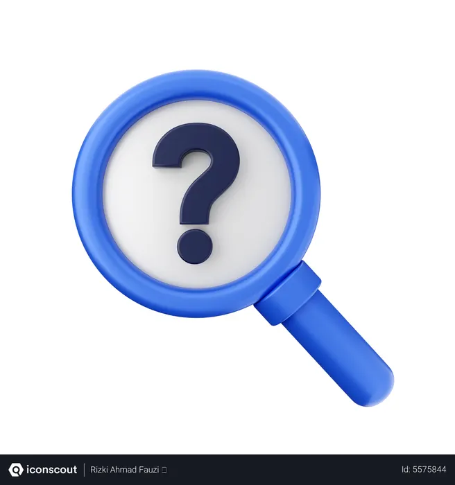 Free Question Mark Magnifying Glass  3D Icon