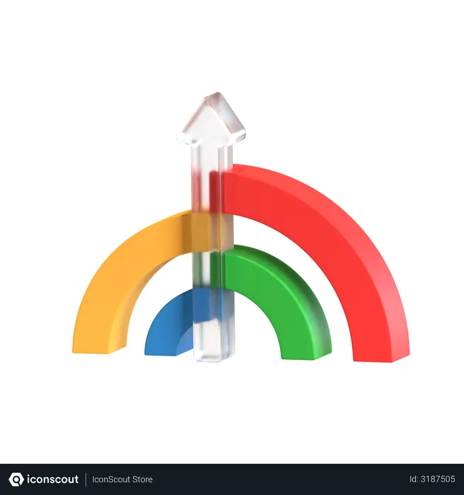 Free Rainbow Graph  3D Icon